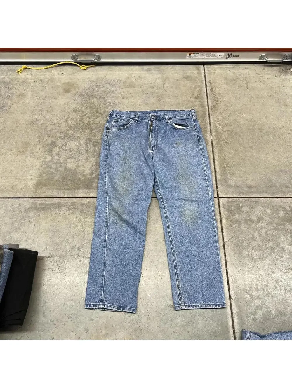 vintage carhartt faded blue relaxed baggy fit jeans size 38 x 30